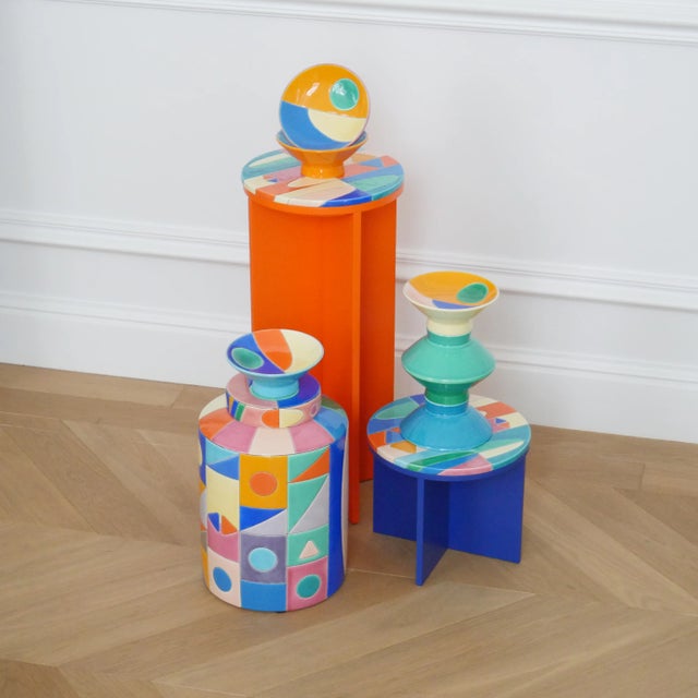 Ceramic Cup Art Décool Emaux de Longwy - Model October by Nicolas Lequeux For Sale - Image 7 of 8