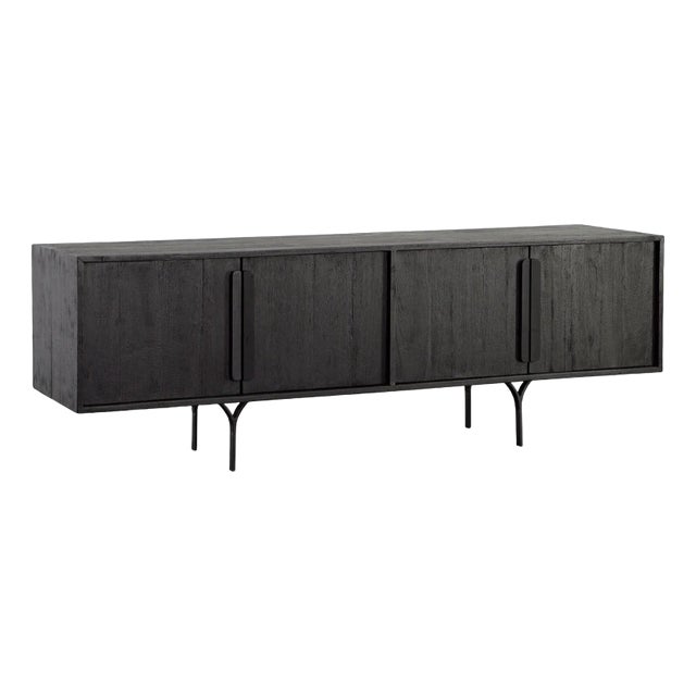 Modern Seka Black Media Cabinet / Credenza For Sale