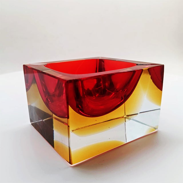 Flavio Poli Vintage Square Ashtray in Murano Glass by Flavio Poli for Seguso, 1960s For Sale - Image 4 of 9