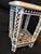 Vintage Black and White Bone Inlay Side Table / Plant Stand For Sale - Image 4 of 4
