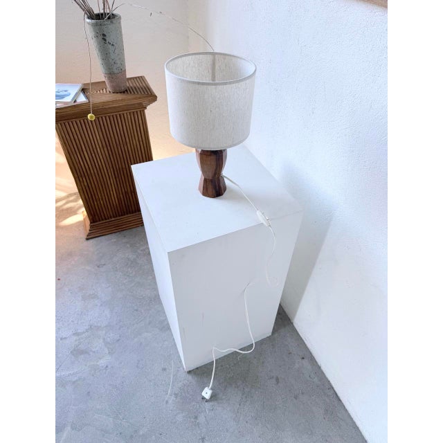 Brutalist Walnut Table Lamp, 1950s For Sale - Image 18 of 18