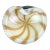 Vintage Barbini Murano White Gold Flecks Copper Aventurine Stripes Italian Art Glass Decorative Bowl For Sale
