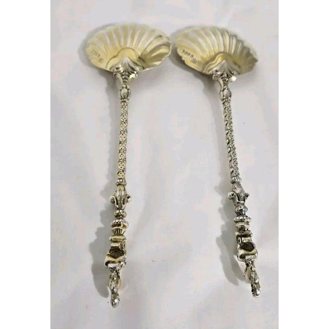Metal Antique Victorian Sterling Silver Serving Spoons from Mappin & Webb, 1887, Set of 2 For Sale - Image 7 of 13