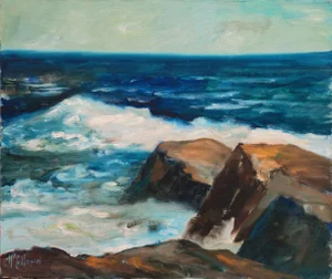 'Pacific Surf' by Jane McCullough, California Plein Air Woman Artist, Santa Cruz, Carmel