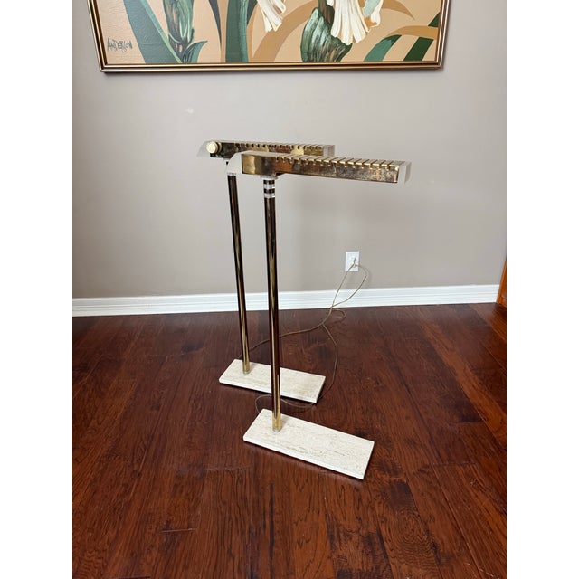 Vintage Postmodern Lucite and Brass Floor Lamps - Pair For Sale - Image 12 of 12