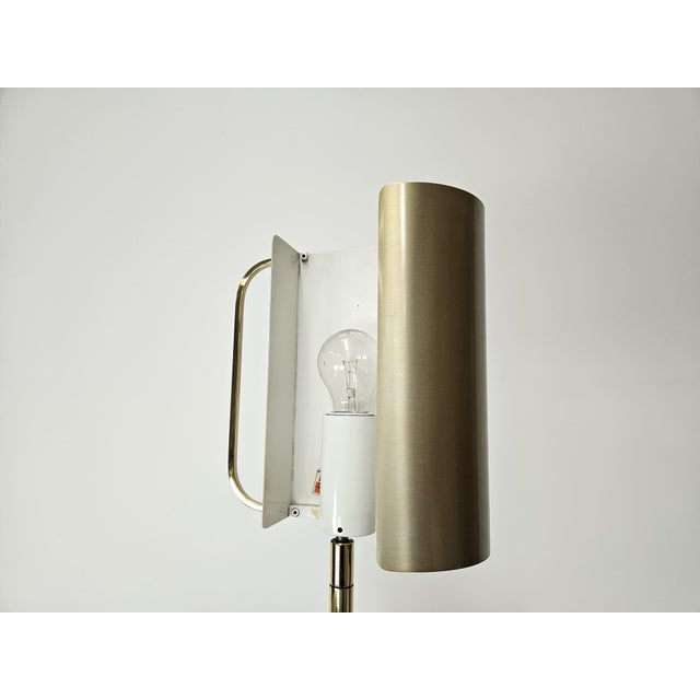White Adjustable Brass Floor Lamp by Pia Guidetti Crippa for Lumi, 1970s For Sale - Image 8 of 18
