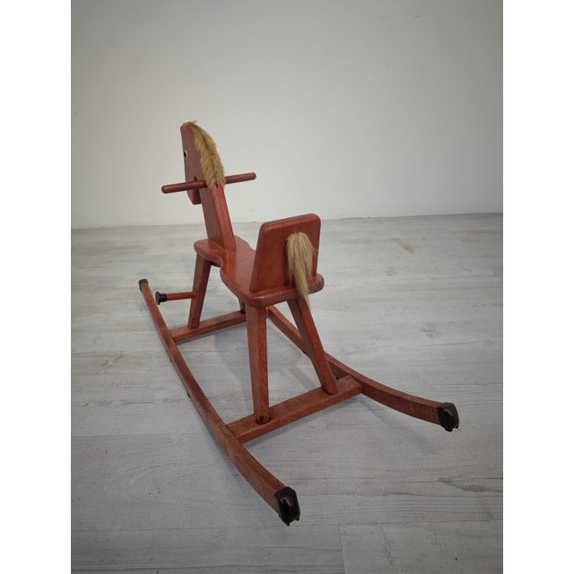Wood Vintage Wooden Rocking Horse, 1963 For Sale - Image 7 of 15