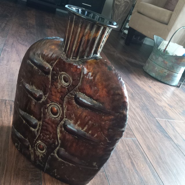 Love love love this Abstract Piece! Sculpted Metal Vase Abstract / African Design Collor: Antique Copper This Vase will...
