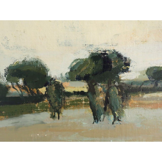 1946 Mid-Century Modern 'Grove in Repose' Mini Abstract Landscape Oil Painting by Swedish Artist Ivar Morsing (1919-2009), Framed For Sale - Image 11 of 12