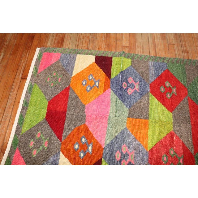 Late 20th Century Late 20th Century Vintage Turkish Tulu 3'8'' X 4'8'' For Sale - Image 5 of 7