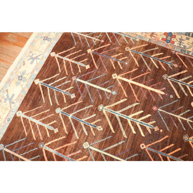 Brown Zabihi Collection Persian Bakshaish Tree Square Contemporary Rug For Sale - Image 8 of 12