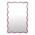 Maya Rectangular Waved Edge Mirror in Glossy Hot Pink For Sale
