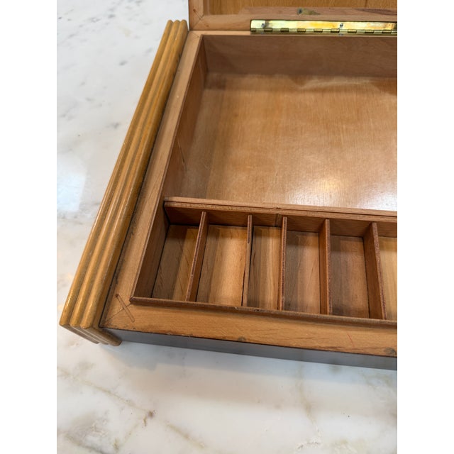 Vintage Wooden Desktop Organizer / Box For Sale - Image 4 of 10