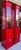 Spanish Revival Pair of Vibrant Red & Aubergine Spanish Revival Style Curios For Sale - Image 3 of 9