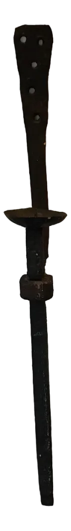 Vintage Brutalist Iron Cast Candle, 1960s