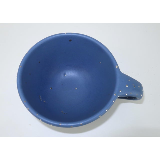 Metal Emilia Castillo Ceramic Pottery Celestial Cup & Saucer With Silver Overlay For Sale - Image 7 of 12