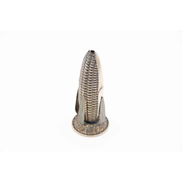 Silver Cornmeal Toothpick Holder For Sale - Image 3 of 3