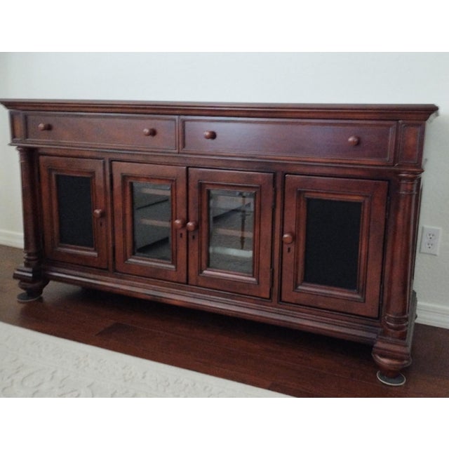 Beautiful mahogany media center from the Fredericksburg Collection by Thomasville. Used, but in excellent condition....