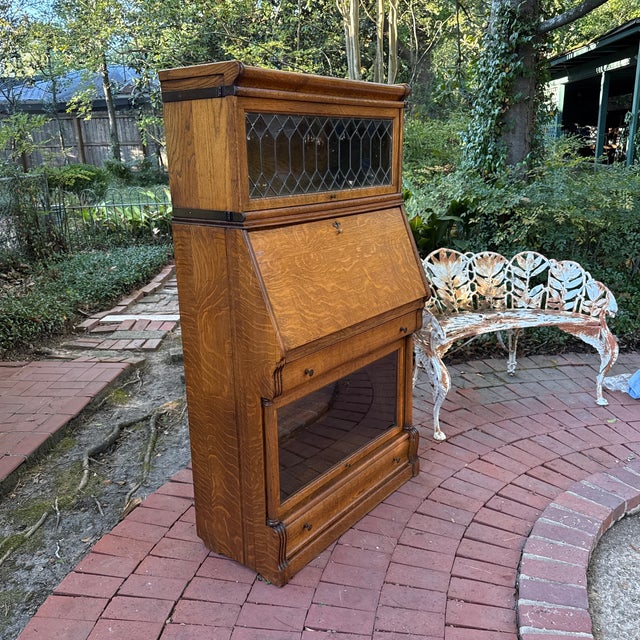 Brown Late 19th Century Barrister Bookcases Secretary Desk For Sale - Image 8 of 12
