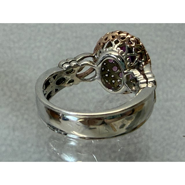Michael Valitutti Rhodolite Garnet 18k Gold Over Sterling 925 NH Ring in size 5. Oval shaped rhodolite garnet prong set in...