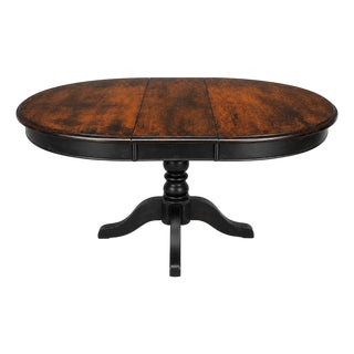 20th Century Colonial Revival Pedestal Dining Table | Old Town Chapel™ Aged Hickory | Extending 42” Round to 54” Oval For Sale