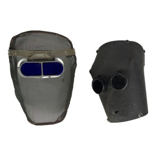 Pair of Vintage and Unique Welding/Soldering Masks, for Decorative Purposes For Sale
