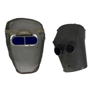 Pair of Vintage and Unique Welding/Soldering Masks, for Decorative Purposes