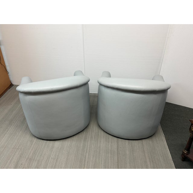 A. Rudin Model 419 Leather Swivel Chairs, Pair For Sale In San Francisco - Image 6 of 12