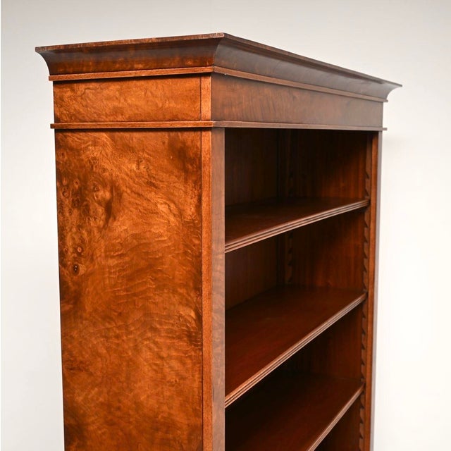 1950s Antique Victorian Walnut Open Bookcase, 1950s For Sale - Image 5 of 11