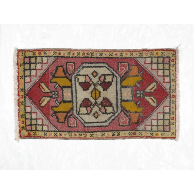 1960s 1960s Vintage Yastik Rug - 1′9″ × 3′ For Sale - Image 5 of 5