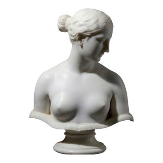 Hand-Carved Natural Marble Bust Sculpture – The Greek Slave For Sale