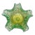 Vintage Barovier Toso Murano Green Bubbles Gold Flecks Italian Art Glass Flower Star Shape Bowl For Sale