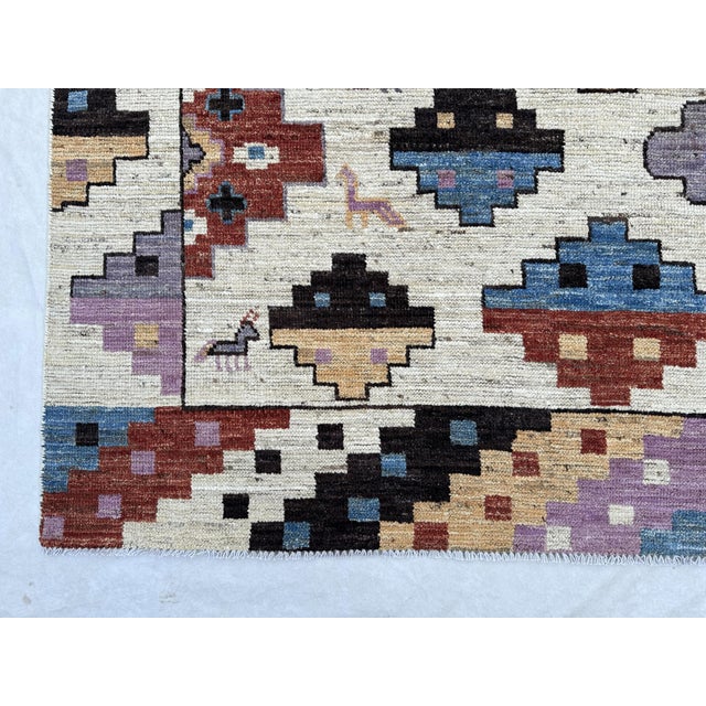 Ivory & Orchid Boho Tribal Rug 8x10 For Sale - Image 6 of 11