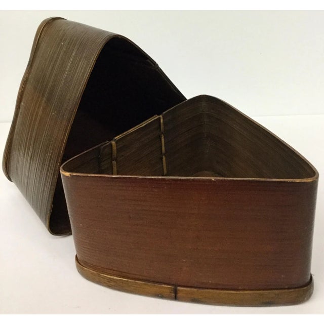 1980s Bamboo Artisan Art Trinket Box For Sale - Image 9 of 13