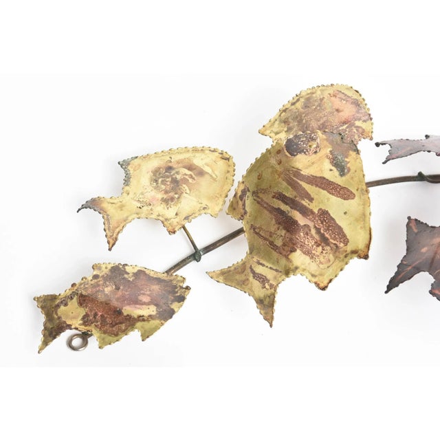 Mid 20th Century Mid-Century Modern School of Fish Hanging Metal Wall Sculpture For Sale - Image 5 of 10