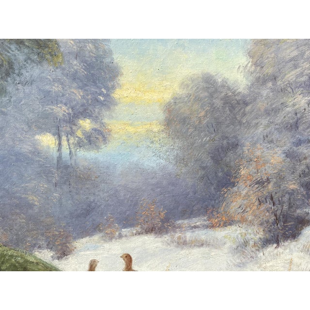 Capercaillie in a Winter Landscape, 1910, Oil Painting on Canvas, Framed For Sale - Image 10 of 16