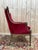 Art Nouveau Gondola-Style Bergère Chair in Carved Wood and Red Velvet, 1890s For Sale - Image 3 of 8