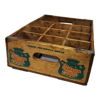 Vintage Canada Dry Ginger Ale Wood Crate St. Louis Mo With Dividers - Farmhouse For Sale