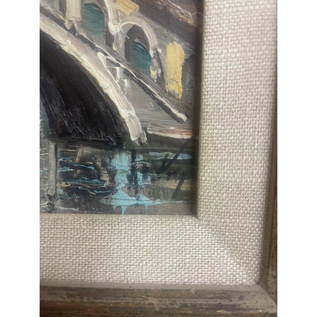 Vintage Signed Antonio DeVity Original Oil Painting of Bridge Over Venice Canal 20 X 17 For Sale - Image 6 of 12