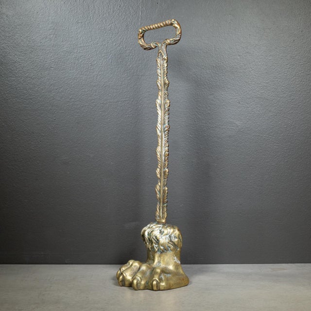 English 19th Century English Brass Lion’s Paw Doorstop For Sale - Image 3 of 8