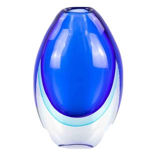 Vintage Sommerso Murano Glass Vase, Italy, 1970s For Sale