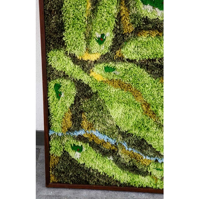 Textile Mid Century Modern Tapestry Wall Hanging Rug Abstract Golf Course Links Shag 5x4 For Sale - Image 7 of 12