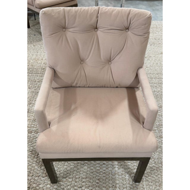 Beige Pair Mastercraft Bronze Parsons Club Chairs, Spain, 1970s For Sale - Image 8 of 14