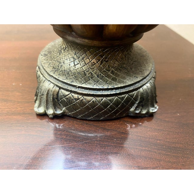 Tan Exquisite Pair Pineapple Design Lamps Excellent Mint Condition For Sale - Image 8 of 18