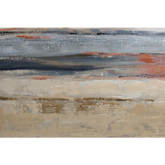 Textile Between Horizons Is an Original Contemporary Abstract Landscape Painted in Oil on Canvas by French Artist Sophie Dumont. For Sale - Image 7 of 9
