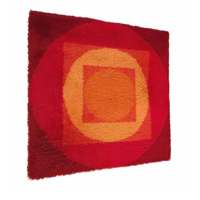 Tapestry attributed to Verner Panton for Vorwerk Rug, 1970s, in Good conditions. Designed 1970 to 1979 This piece is...