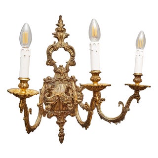 Rococo Wall Lamp in Bronze For Sale