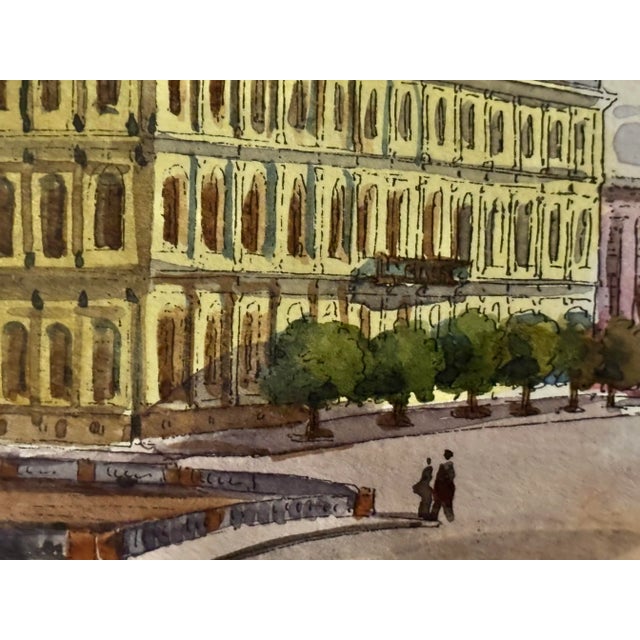 Original Galina Karmatskaya St. Petersburg Square Pen and Watercolor Painting, Matted For Sale - Image 11 of 12