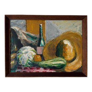 1960’s J. Dunning Still Life Oil on Canvas Painting – Framed
