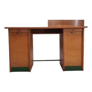 Vintage Childrens Desk with Roll-Up Doors, 1950s For Sale